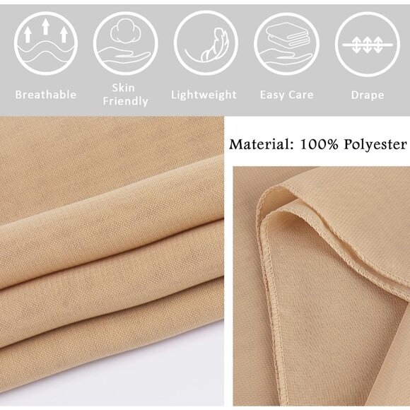 Women Champagne Elegant Soft Sheer Chiffon Stole Bride Wedding Shawls and Wraps - Picture 4 of 7